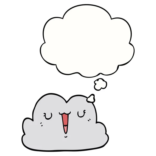 Söt tecknad moln och tankebubbla — Stock vektor