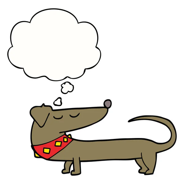 Tecknad hund och tankebubbla — Stock vektor