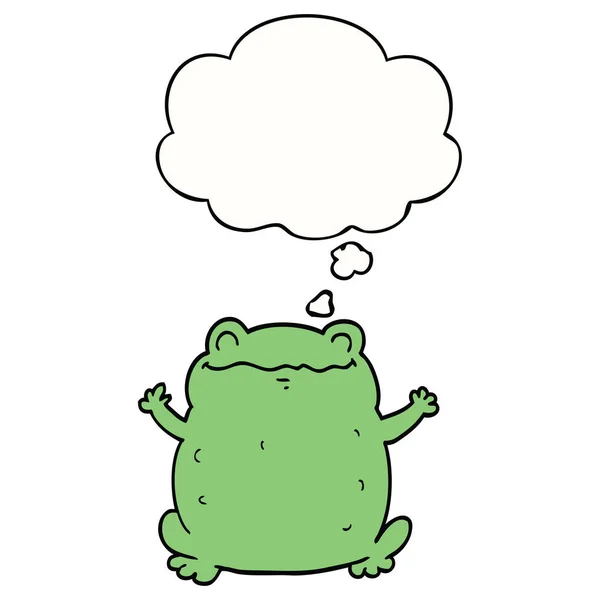 Мультяшная жаба и мыльный пузырь — стоковый вектор