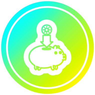 soğuk degrade spektrumda piggy banka dairesel