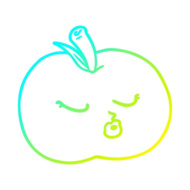 soğuk degrade çizgi çizim karikatür elma