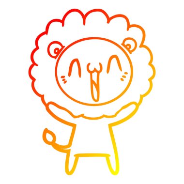 sıcak degrade çizgi çizim mutlu karikatür aslan