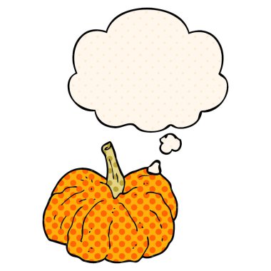 çizgi roman tarzında karikatür kabak ve düşünce balonu