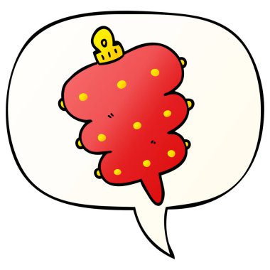 düzgün gradien karikatür noel dekorasyon ve konuşma balonu