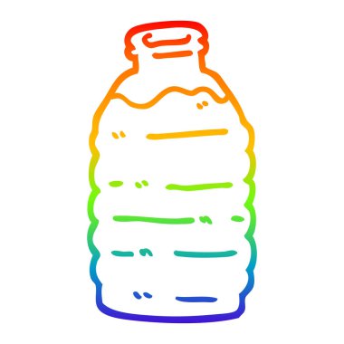 gökkuşağı gradyan çizgi çizim karikatür su şişesi