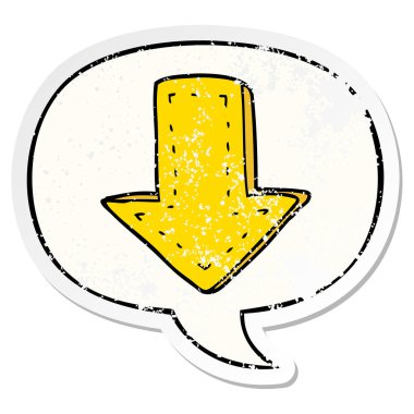 karikatür işaret ok ve konuşma balonu sıkıntılı etiket