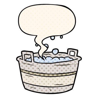 çizgi roman bo su ve konuşma balonu dolu karikatür eski tin banyo