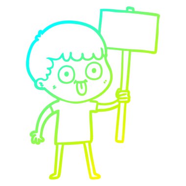 soğuk degrade çizgi çizim karikatür adam bakıyor