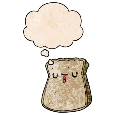 grunge doku patt ekmek karikatür dilim ve düşünce balonu