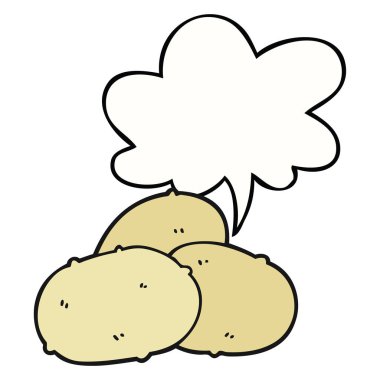 karikatür patates ve konuşma balonu