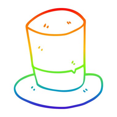 degrade çizgi gökkuşağı karikatür üst şapka