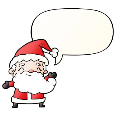 karikatür noel baba ve pürüzsüz degrade tarzında konuşma balonu