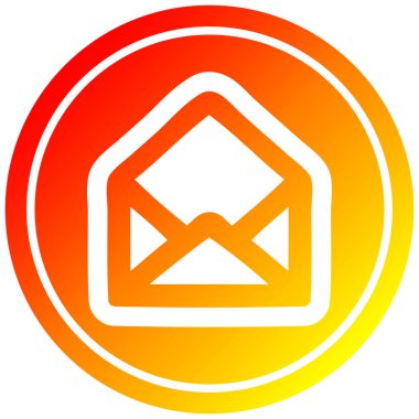 sıcak degrade spektrumda zarf harf dairesel