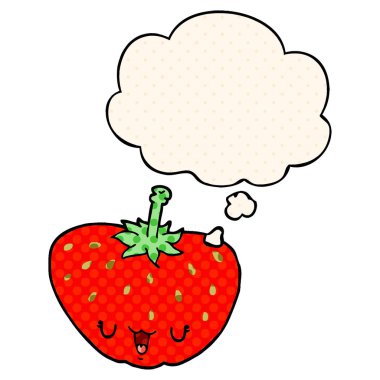 çizgi film çilek ve çizgi roman tarzında düşünce balonu