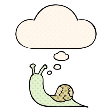 çizgi roman tarzında çizgi film salyangoz ve düşünce balonu