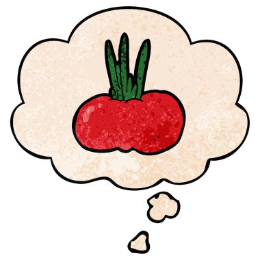 grunge doku desen s karikatür sebze ve düşünce balonu