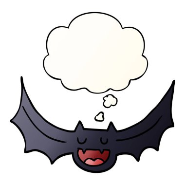 çizgi film yarasa ve pürüzsüz degrade tarzında kabarcık düşünce