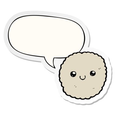 karikatür bisküvi ve konuşma kabarcık etiket