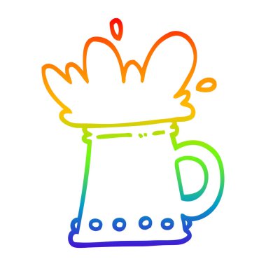 gökkuşağı gradyan çizgi çizim karikatür bira tankard