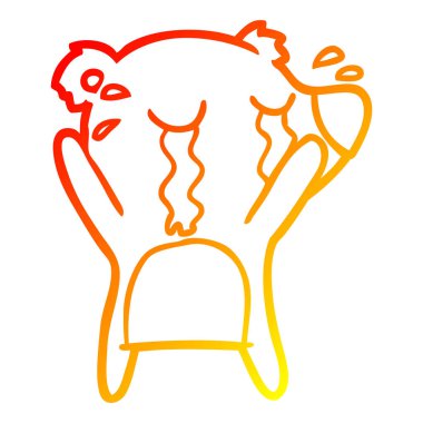 sıcak degrade çizgi çizim karikatür kutup ayısı ağlama