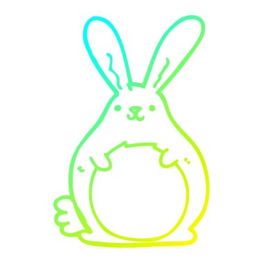 soğuk degrade çizgi çizim karikatür tavşan