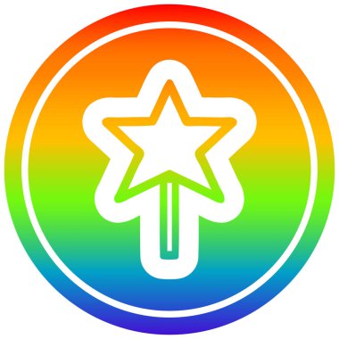 gökkuşağı spektrumunda sihirli değnek dairesel