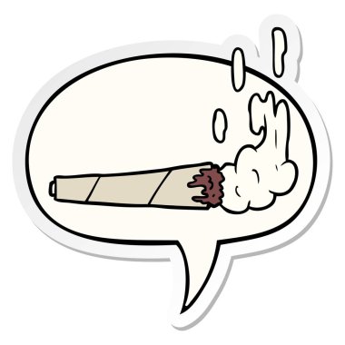 karikatür marijuiana ortak ve konuşma kabarcık etiket