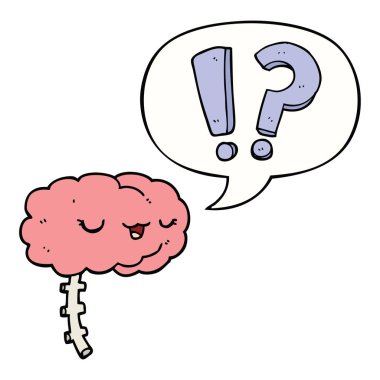karikatür meraklı beyin ve konuşma balonu