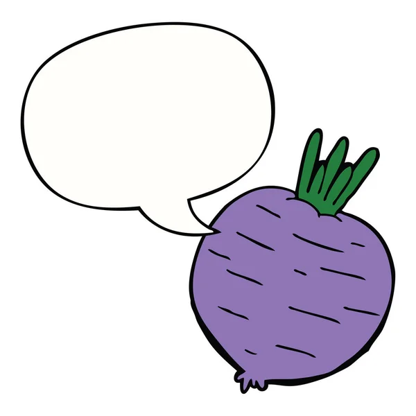 Cartone animato vegetale e la bolla discorso — Vettoriale Stock
