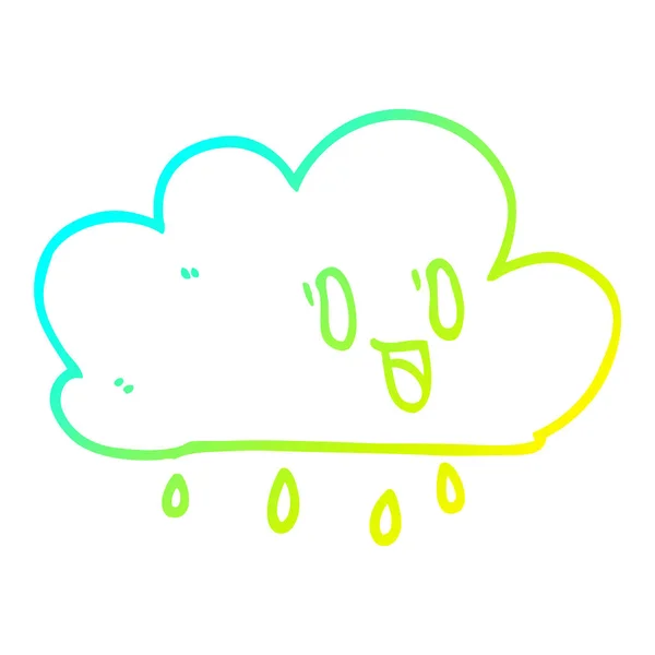 Kalte Gradientenlinie Zeichnung Cartoon ausdrucksstarke Wetterwolke — Stockvektor