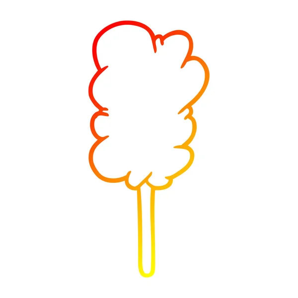 Fil dentaire de bonbons de dessin de ligne de gradient chaud sur le bâton — Image vectorielle