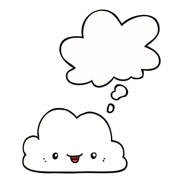 Nuage de dessin animé mignon et bulle de pensée — Image vectorielle