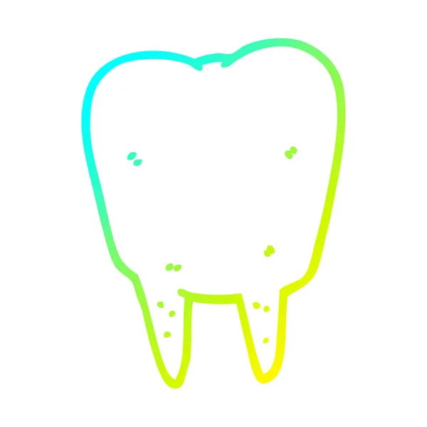 Gradient linia na zimno rysunek ząb — Wektor stockowy