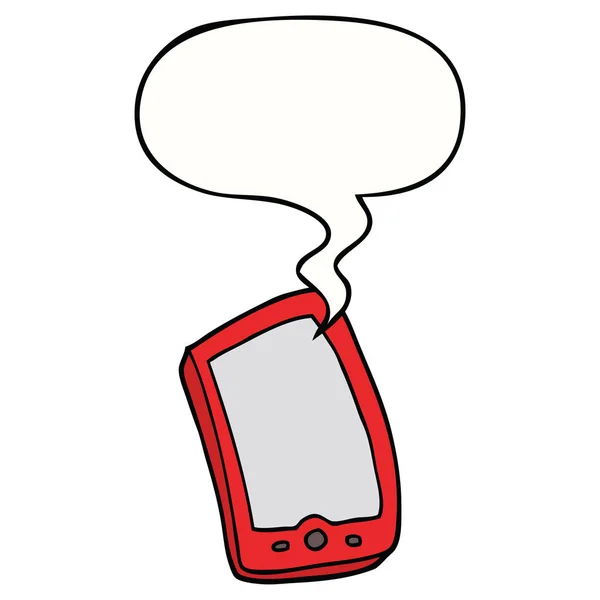 Téléphone portable dessin animé et bulle de la parole — Image vectorielle