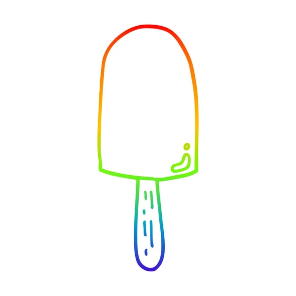 Rainbow gradient ligne dessin bande dessinée sucette — Image vectorielle