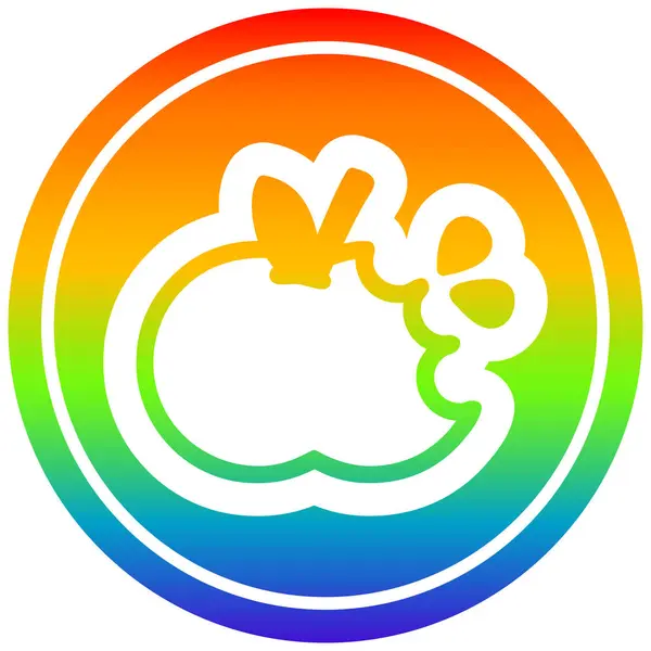 Gebissener Apfel im Regenbogenspektrum — Stockvektor