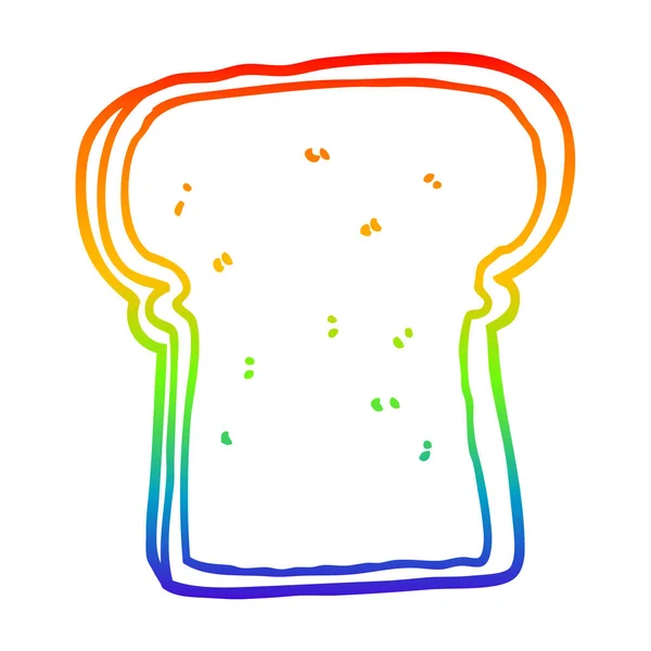 パンの漫画のスライスを描く虹のグラデーションライン — ストックベクタ