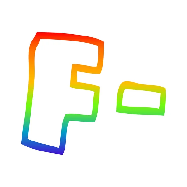 Linea gradiente arcobaleno disegno cartoni animati lettere gradi — Vettoriale Stock