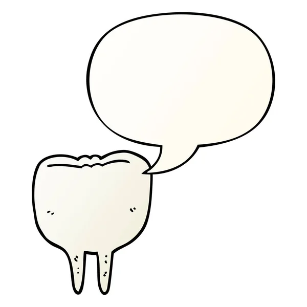 Cartoon tooth en Speech bubble in gladde gradiënt stijl — Stockvector