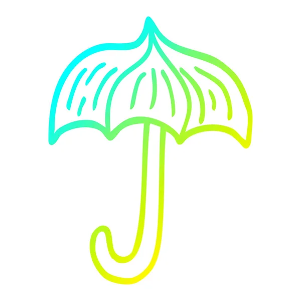 Cold gradient line drawing cartoon umbrella tattoo symbol — Stock Vector