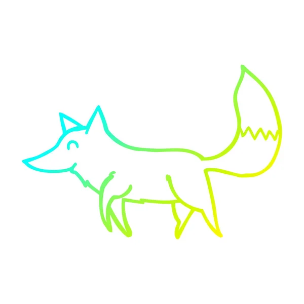 차가운 그라데이션 라인 그리기 만화 늑대 — 스톡 벡터