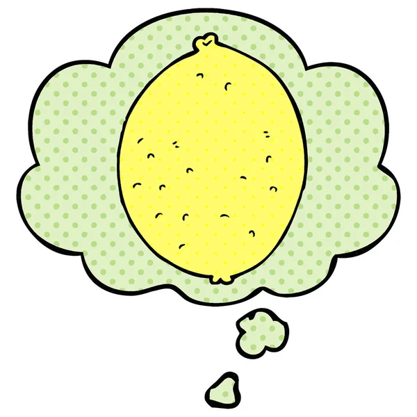 Мультяшный лимон и мыльный пузырь в стиле комиксов — стоковый вектор