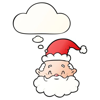 karikatür noel baba ve pürüzsüz degrade tarzında kabarcık düşünce