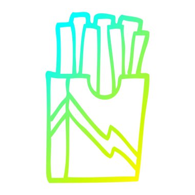 soğuk degrade çizgi çizim karikatür fast food patates kızartması