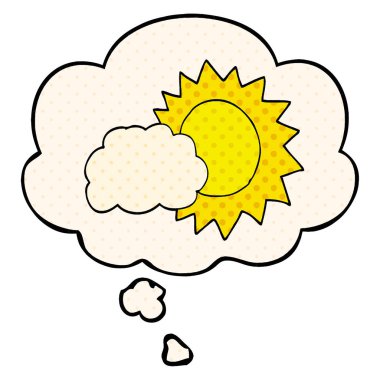 çizgi film hava sı ve çizgi roman tarzında düşünce balonu