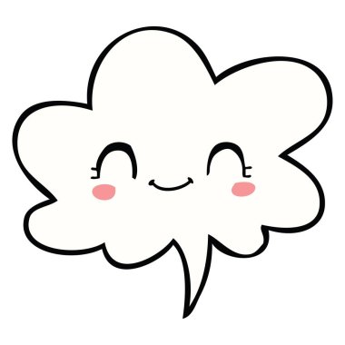 sevimli karikatür yüz ve konuşma balonu