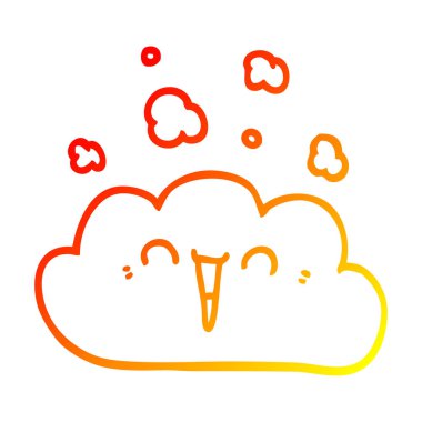 sıcak degrade çizgi çizim karikatür duman bulut