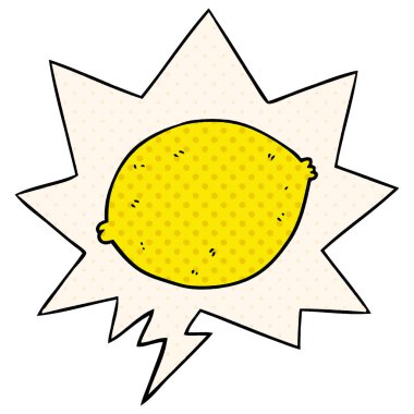 çizgi roman tarzında karikatür limon ve konuşma balonu