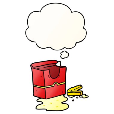 çizgi film kızartması ve pürüzsüz degrade tarzında düşünce balonu