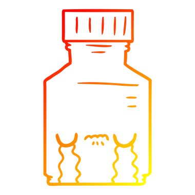 sıcak degrade çizgi çizim karikatür hap kavanoz